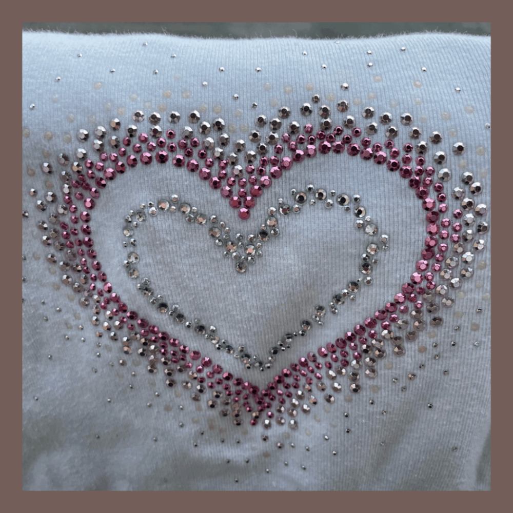 Sunburst Heart Gem Tee | White Cotton | Size S | Vintage - Picture 5 of 5
